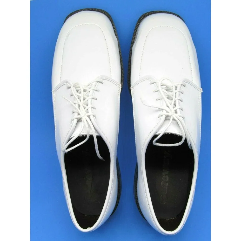 Gateway White Patent Leather Apron Toe Dress Lace Up Oxfords Mens Size US 14 M